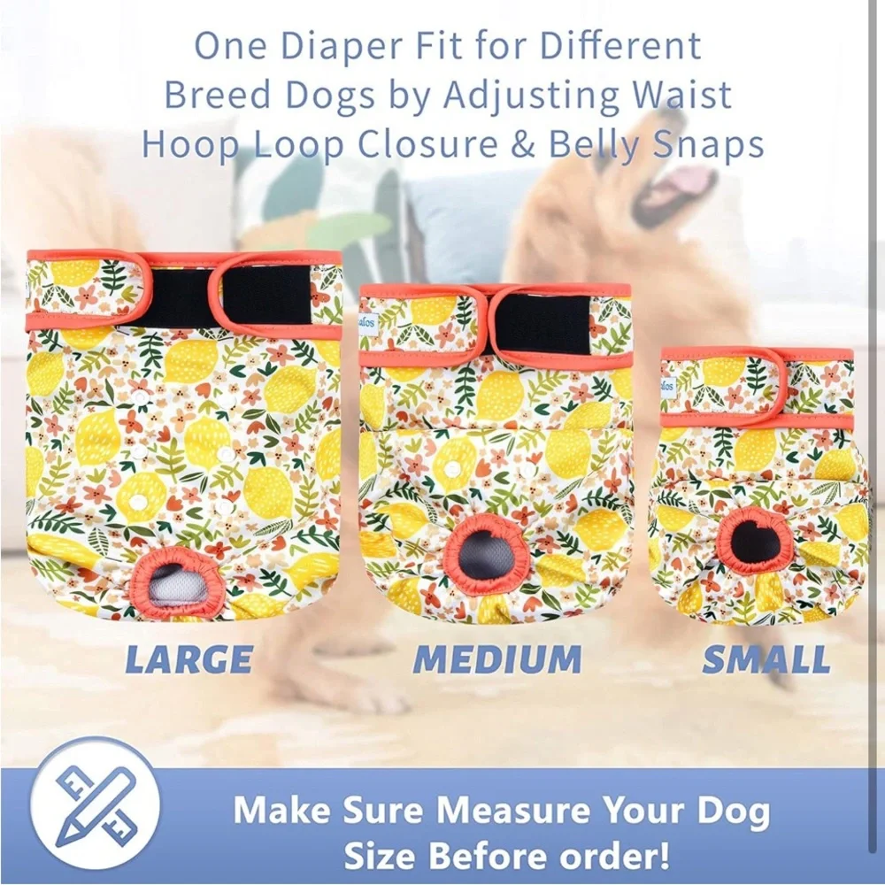 Leekalos Reusable Washable Dog Diapers Female (3 Pack..(NWT)adjustable..large